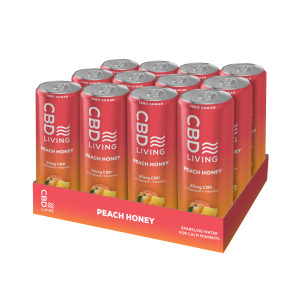 CBD Sparkling Water - Peach Honey - 12 pack